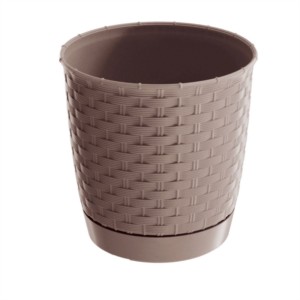 Virágcserép Ratolla kerek 22cm mokka
