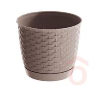 Virágcserép Ratolla kerek 25cm mokka Prosp.