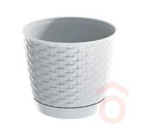 Virágcserép Ratolla kerek 25cm fehér pp.
