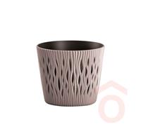 Virágcserép Sandy Round 2in1 13cm mokka pp.