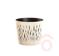 Virágcserép Sandy Round 2in1 13cm krém Prosp.