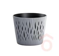 Virágcserép Sandy Round 2in1 16cm kőszürke pp.