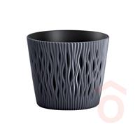 Virágcserép Sandy Round 2in1 16cm antracit pp.