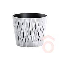 Virágcserép Sandy Round 2in1 16cm fehér pp.