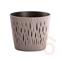 Virágcserép Sandy Round 2in1 19cm mokka pp.