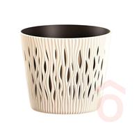 Virágcserép Sandy Round 2in1 19cm krém pp.