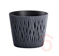 Virágcserép Sandy Round 2in1 19cm antracit pp.