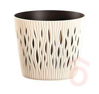 Virágcserép Sandy Round 2in1 22cm krém pp.