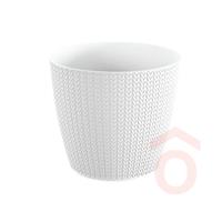 Virágcserép Wheaty 19cm fehér pp.
