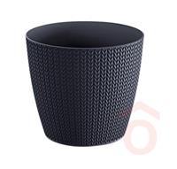 Virágcserép Wheaty 22cm antracit pp.