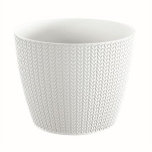 Virágcserép Wheaty 22cm fehér pp.