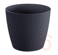 Virágcserép Wheaty 26cm antracit Prosp.