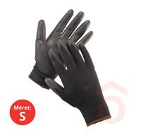Kesztyű poliészter PU tenyérmártott fekete  "7/S" Safety F