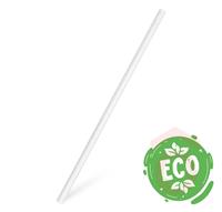 Szívószál PAPÍR 100db 8x250mm fehér lebomló BIO 40900