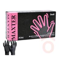 Nitril kesztyű fekete "S" púdermentes 100db MX98996