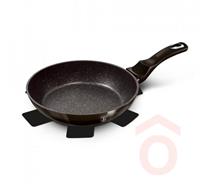 Serpenyő 24cm alu leveh.nyél fény.fekete BH/7156