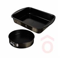 Tepsi 40x28,5cm+tortaforma csatos 24cm tm. fény.fekete BH