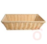 Kosár műanyag 30,5x22,5x8cm rattan bézs 80002360