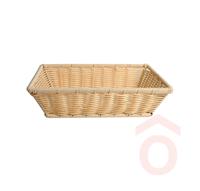 Kosár műanyag 23x19x8cm rattan bézs 80002350