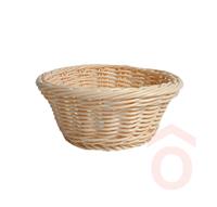 Kosár műanyag 18,5x7,5cm kerek rattan natúr 80002600