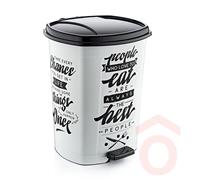 Szemetes pedálos 50L műanyag fehér/fekete D096X137