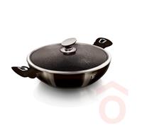 Wok 30cm fedővel fényes fekete BH/7115