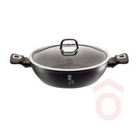 Lábas alu 28cm 3,8l üveg fedővel matt fekete BH/1850