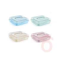 Süteményes doboz műanyag fedeles szögletes 36x36x10cm DÜ181