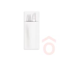 Szalvéta papír 38x32cm 1/8 2r. 50db fehér evőeszköztartós