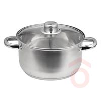 SANTO Fazék inox 24cm+üveg fedő 5,8Lit. IND