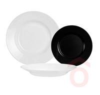 Étkészlet 18 részes fehér-fekete PULMI/EVERYDAY/