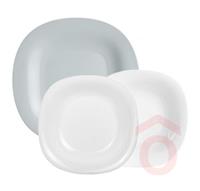 Étkészlet 18 részes fehér-szürke CARINE