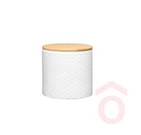 Tároló Bambusz tetővel 670ML Fehér