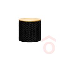 Tároló Bambusz tetővel 670ML Fekete