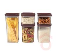 Tároló doboz 5 részes szett műanyag Leo matt bordó BH/8574