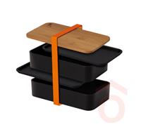 Uzsonnás doboz 2 részes bambusz fedővel BH/7206