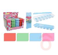 Jégkocka készítő műanyag 12db jég 26x9,5x3,5 cm 4szín