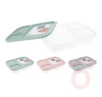 Tároló doboz műanyag 24x15,5x5,1cm 3 rekesz 027100540