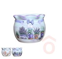 Kerámia kaspó 1 szalagos dekor 5626 16/12