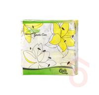 Szalvéta papír 34x34cm 1/4 1r.  45db virág sárga Softimo