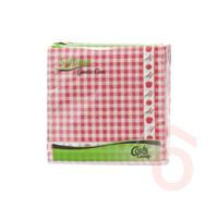 Szalvéta papír 34x34cm 1/4 1r.  45db kockás paprikás Softimo