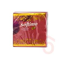 Szalvéta papír 34x34cm 1/4 2r.  50db bordó Softimo