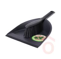 Szemeteslapát műanyag + kefe gumi éllel fekete  976301050