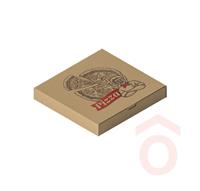 Pizzadoboz 32x32x4cm  50db kraft mintás