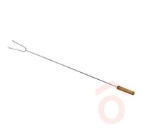 Nyársaló egyenes 72cm fa nyéllel 2 ágú