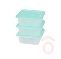 Ételtároló Freezy négyzetes 3db 1,2 l smaragd zöld 80052