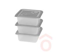 Ételtároló Freezy négyzetes 3db 1,2 l szürke 80053