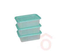 Ételtároló Freezy szögletes 3db 1,2 l smaragd zöld 80054