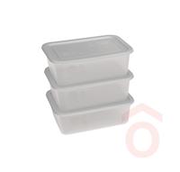 Ételtároló Freezy szögletes 3db 1,2 l szürke 80055