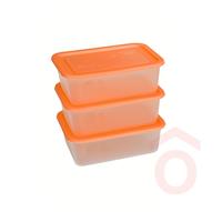 Ételtároló Freezy szögletes 3db 1,2 l narancs 80056